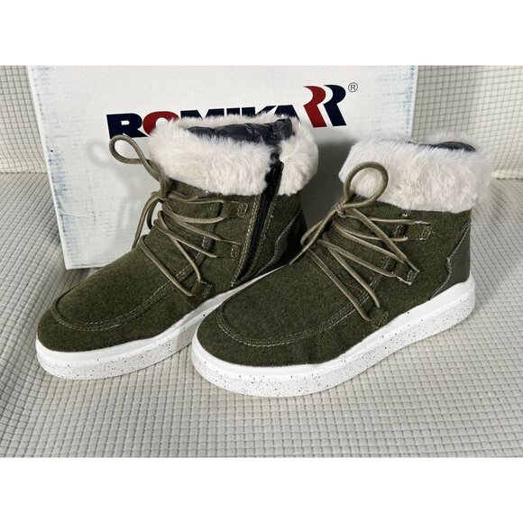 Romika Helsinki 01 Fleece lined Bootie, Olive Green, Size EU 36, US 5.5, NWB - Picture 2 of 12